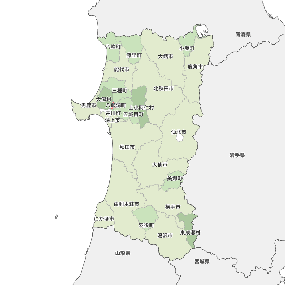 秋田県の地図