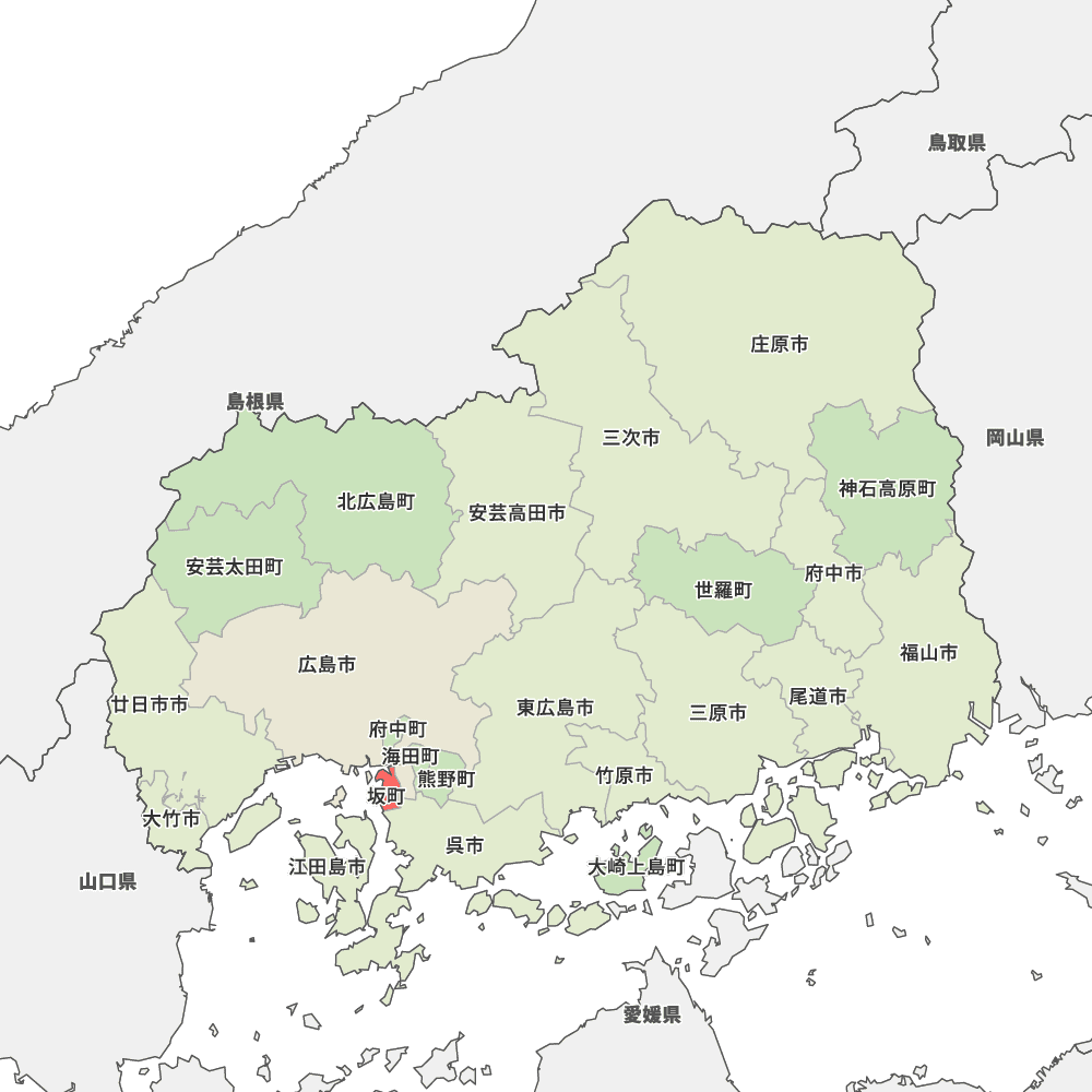 広島県の地図