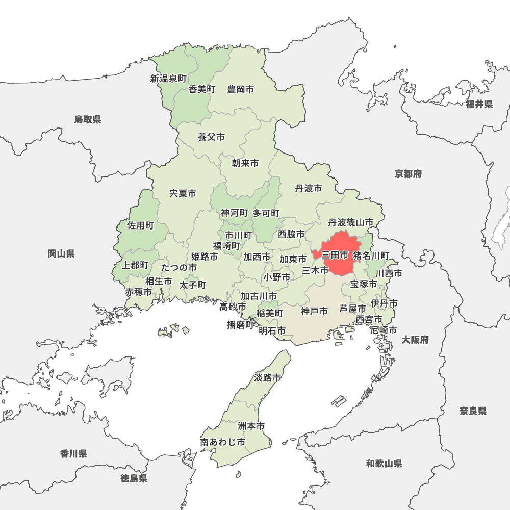 兵庫県の地図