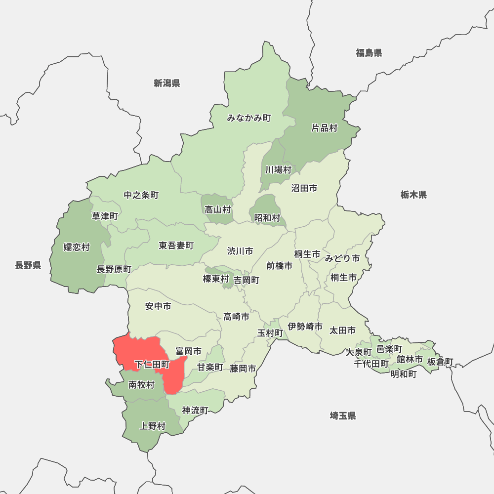 群馬県の地図