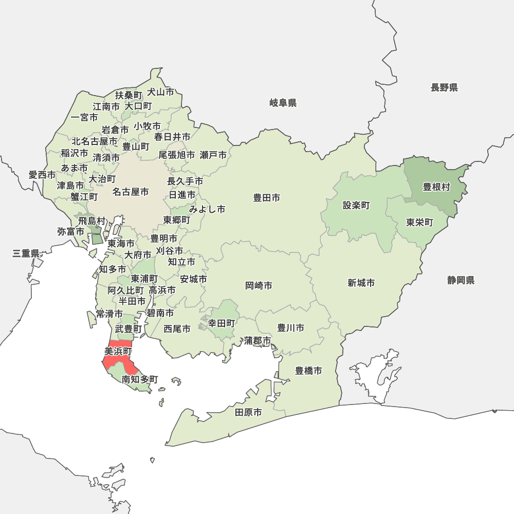 愛知県の地図